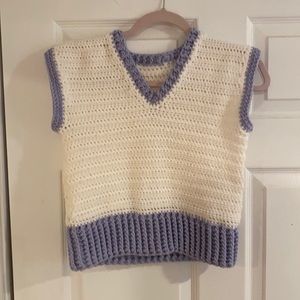 Homemade crocheted crop vest